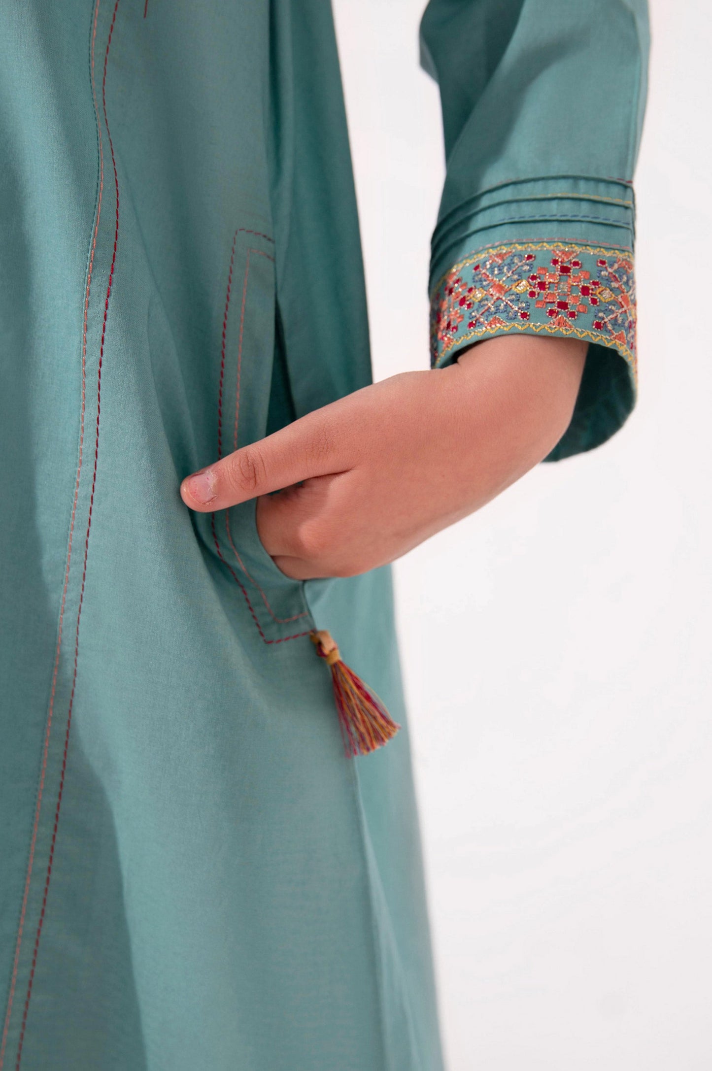 Stitched 1 Piece Embroidered Cambric Shirt