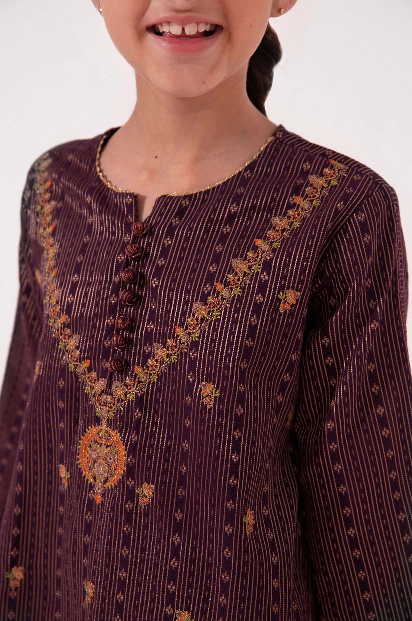 Stitched 1 Piece Embroidered Jacquard Shirt