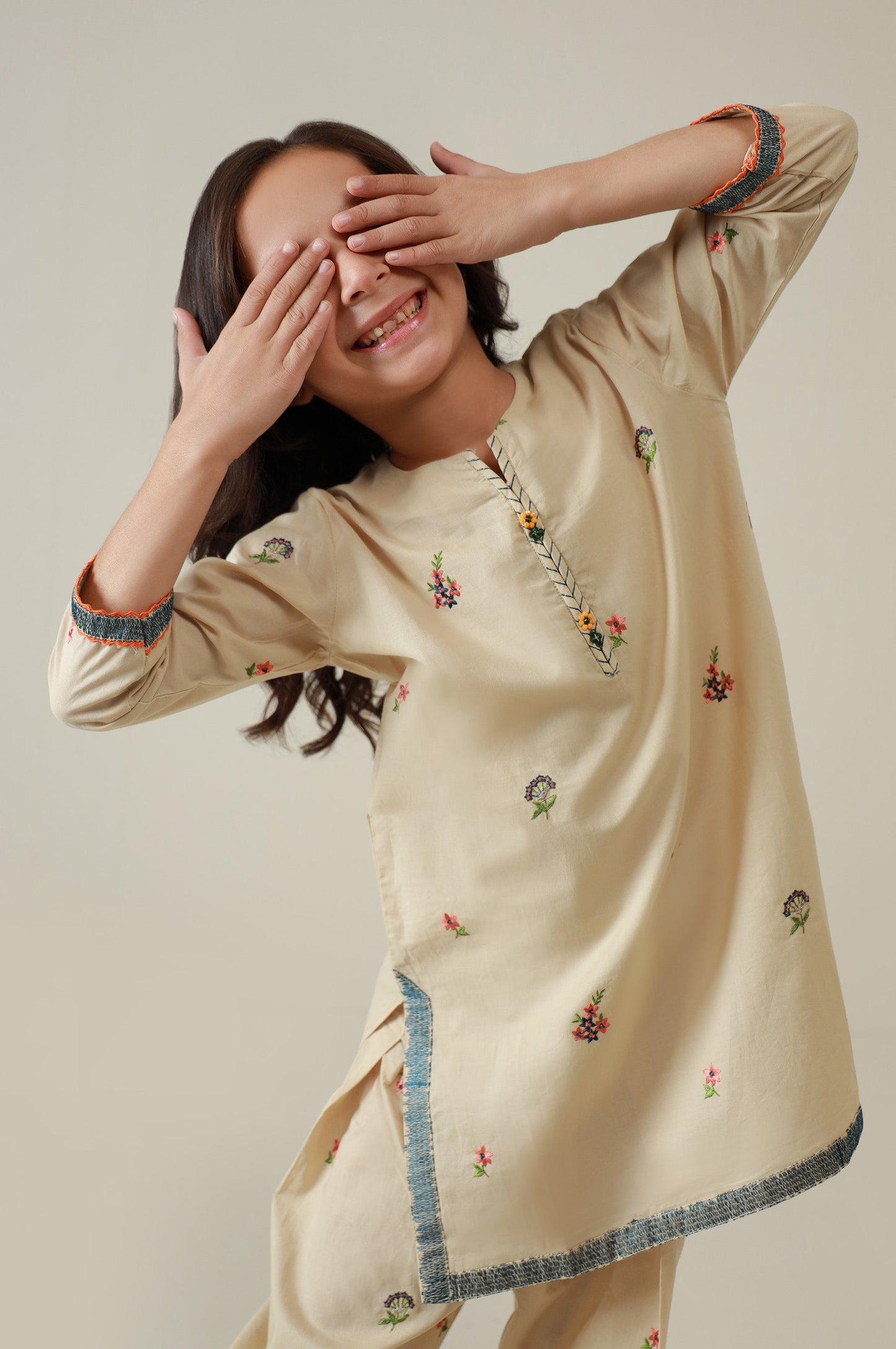 Stitched 2 Piece Embroidered Cambric Suit