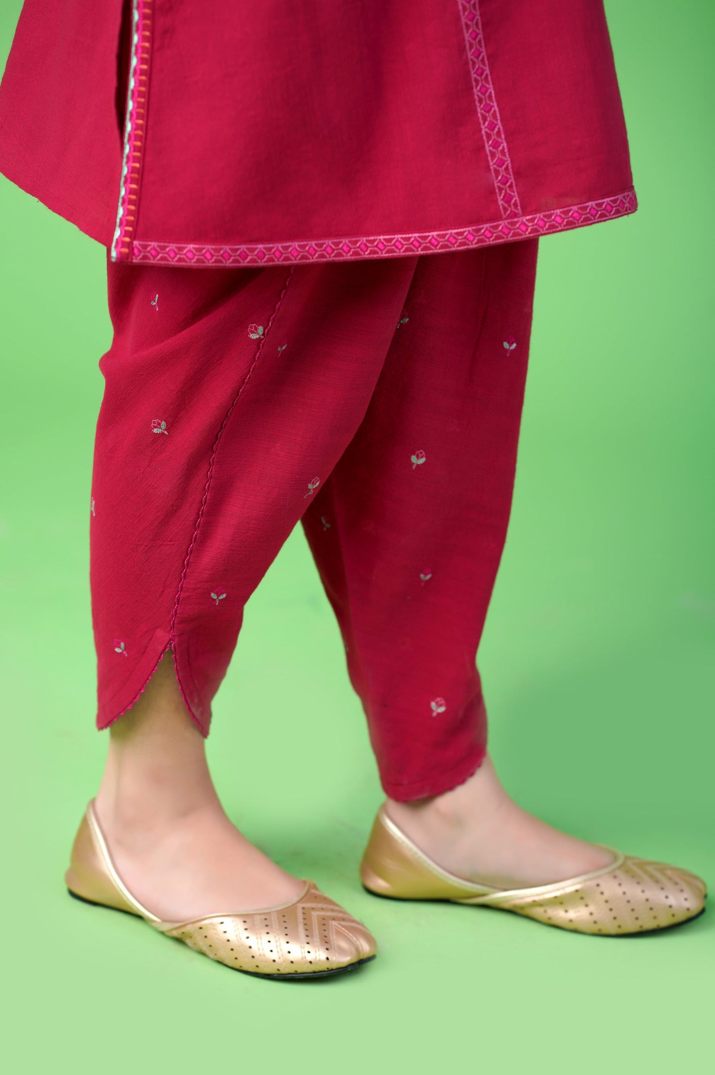 Stitched 2 Piece Embroidered Khaddar Suit