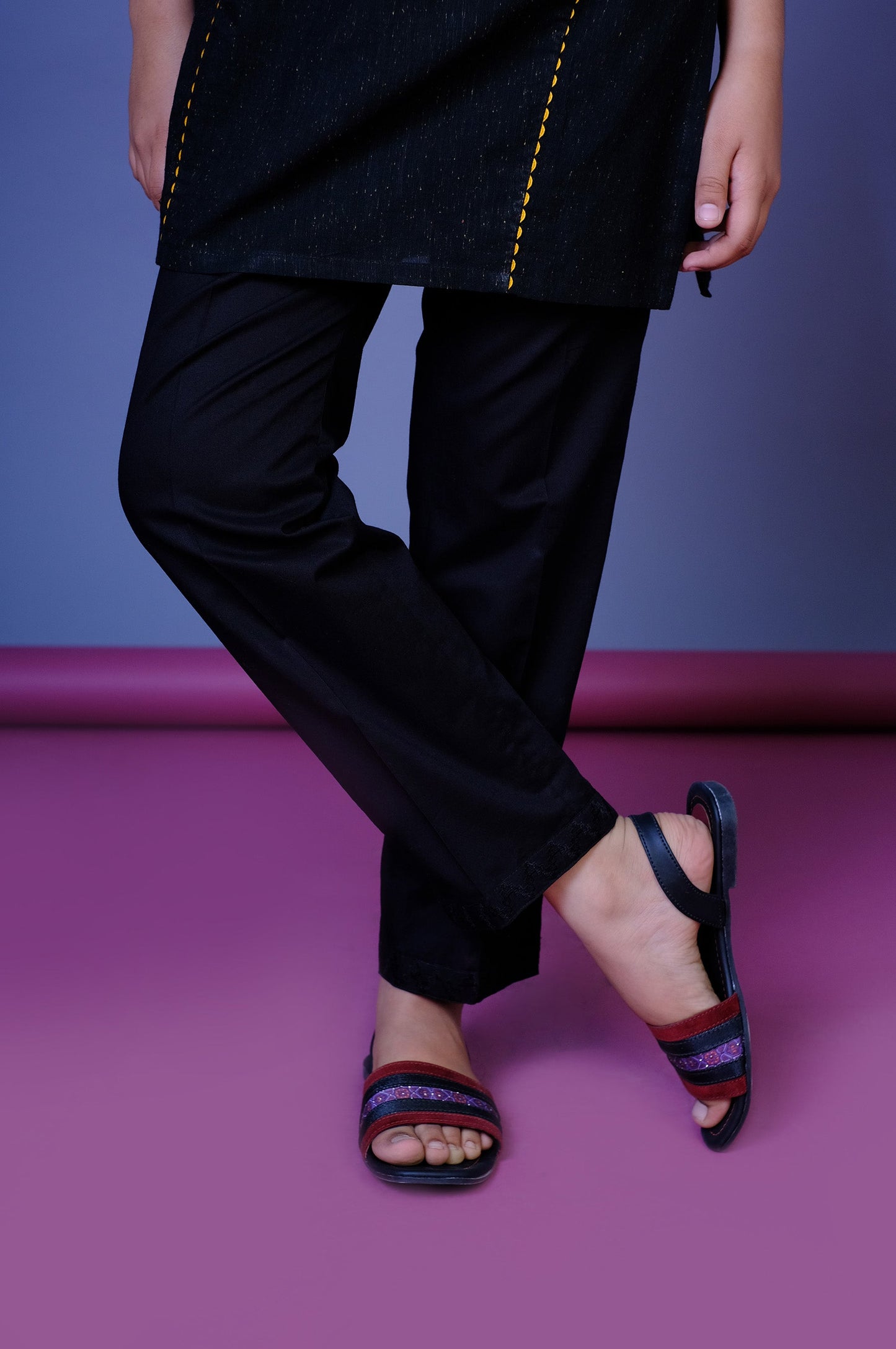 Stitched 1 Piece Embroidered Cambric Junior Pants