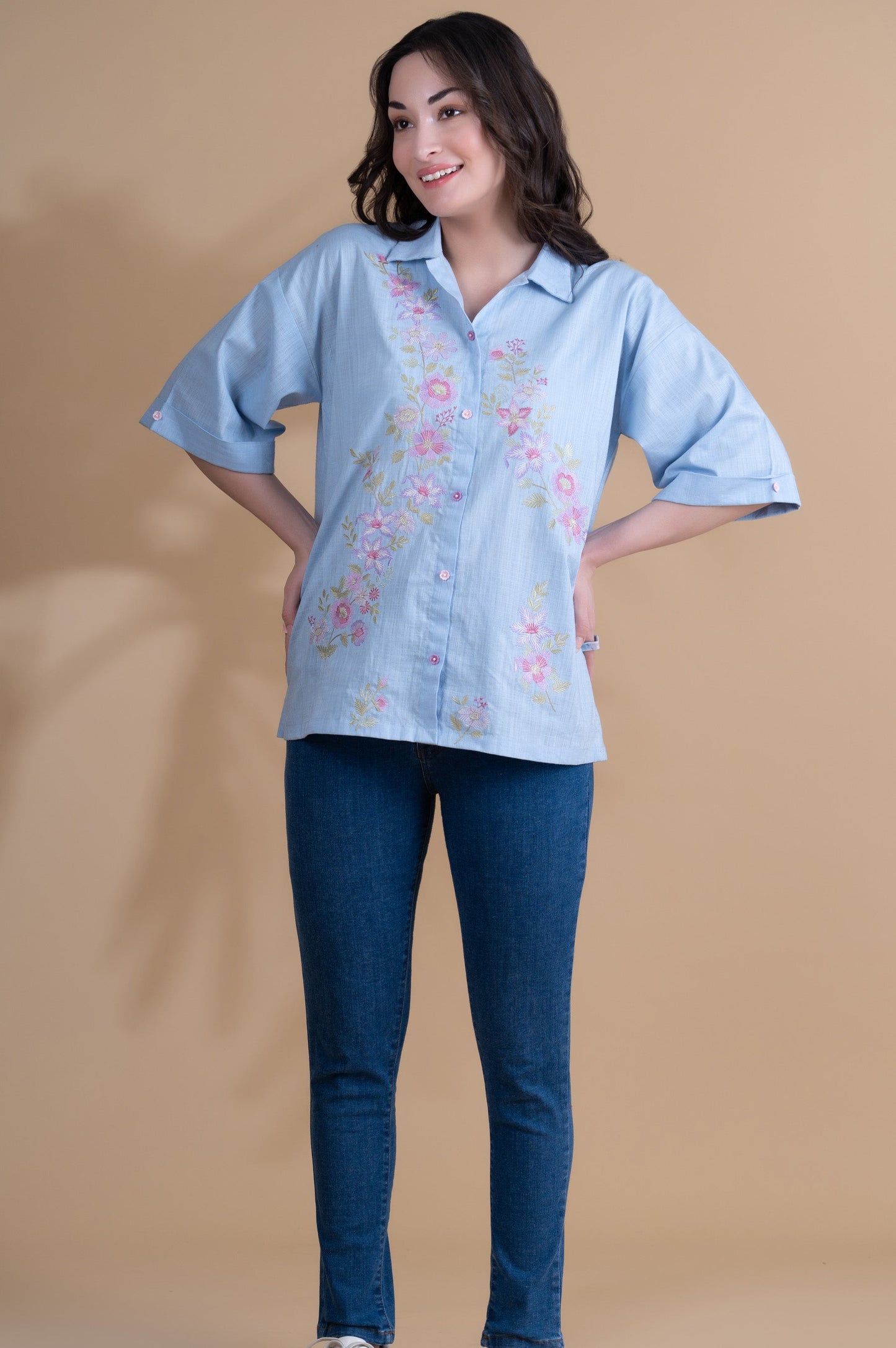 Stitched 1 Piece Cotton Slub Top