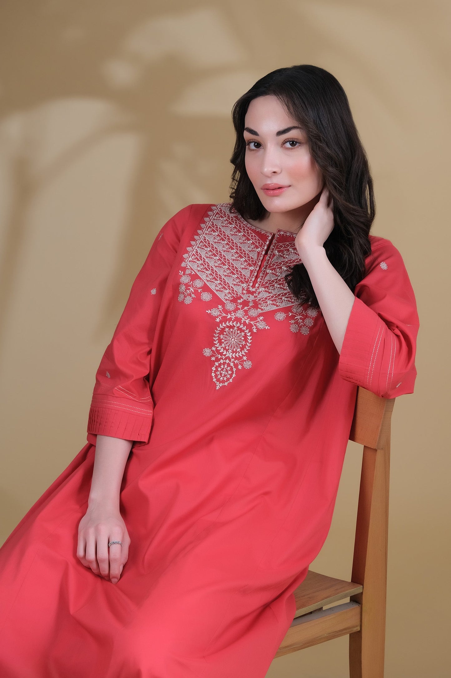 Stitched 1 Piece Cambric Embroidered Shirt