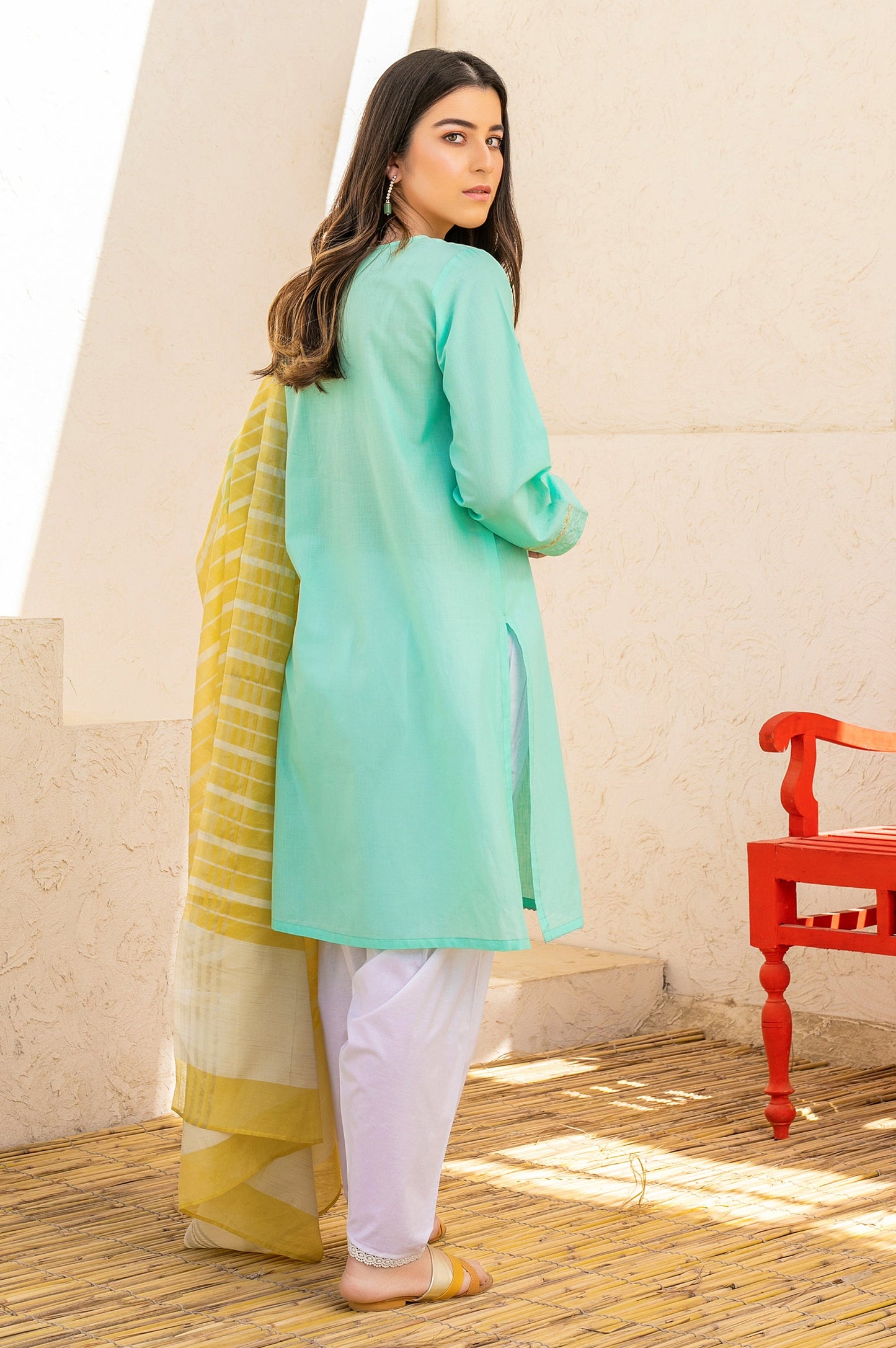 Stitched 2 Piece Cotton Slub & Yarn Dyed Suit