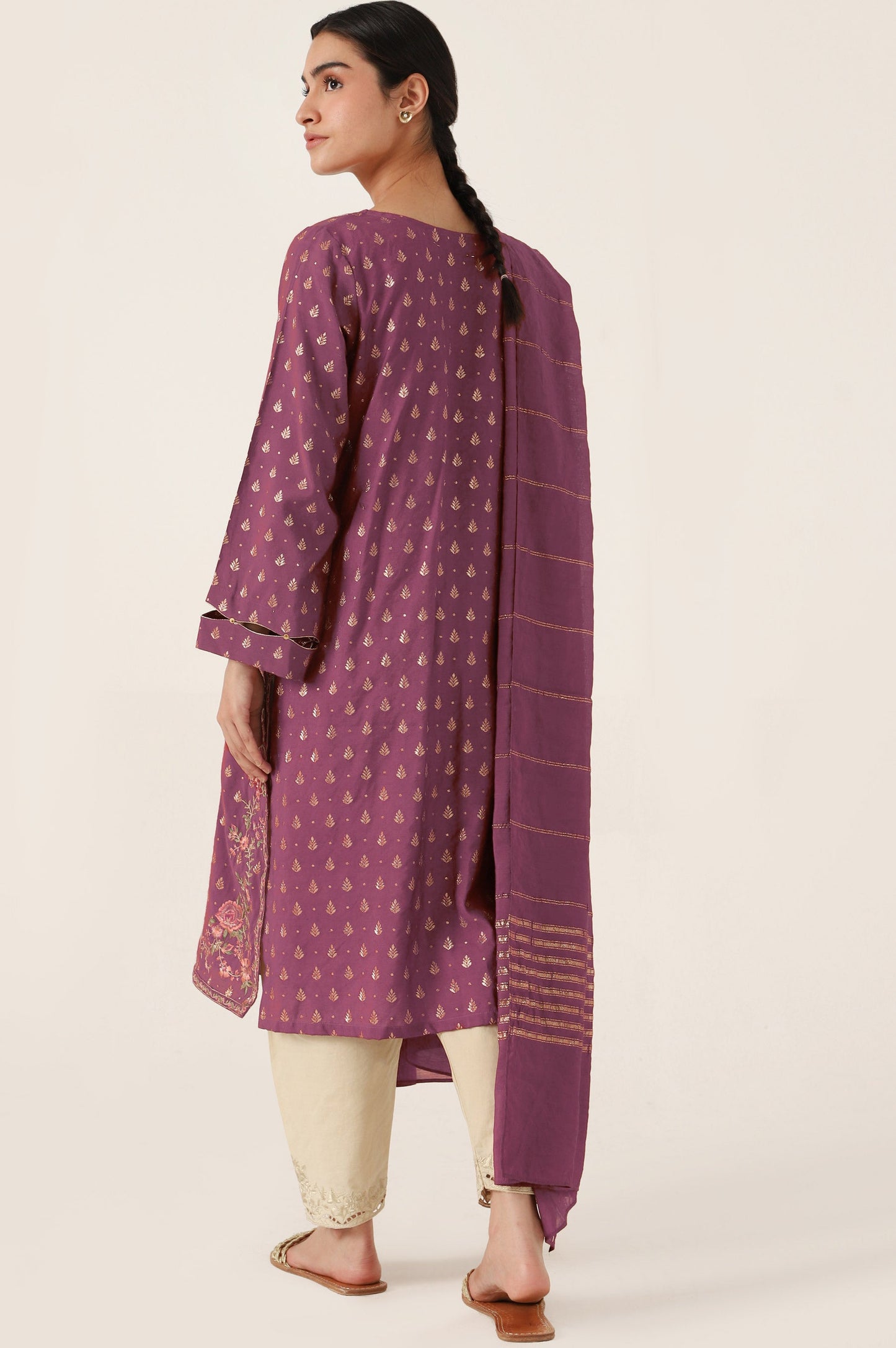 Stitched 2 Piece Embroidered Jacquard Suit