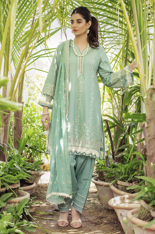 Unstitched 3 Piece Yards Dyed Chikankari Lawn Suit with Chiffon Chikankari Dupatta