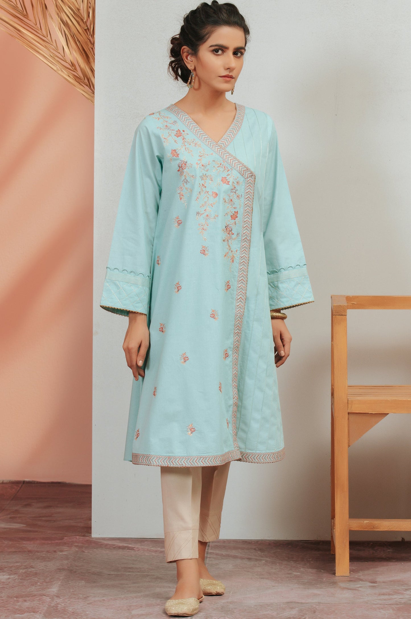 Stitched 1 Piece Cambric Embroidered Shirt