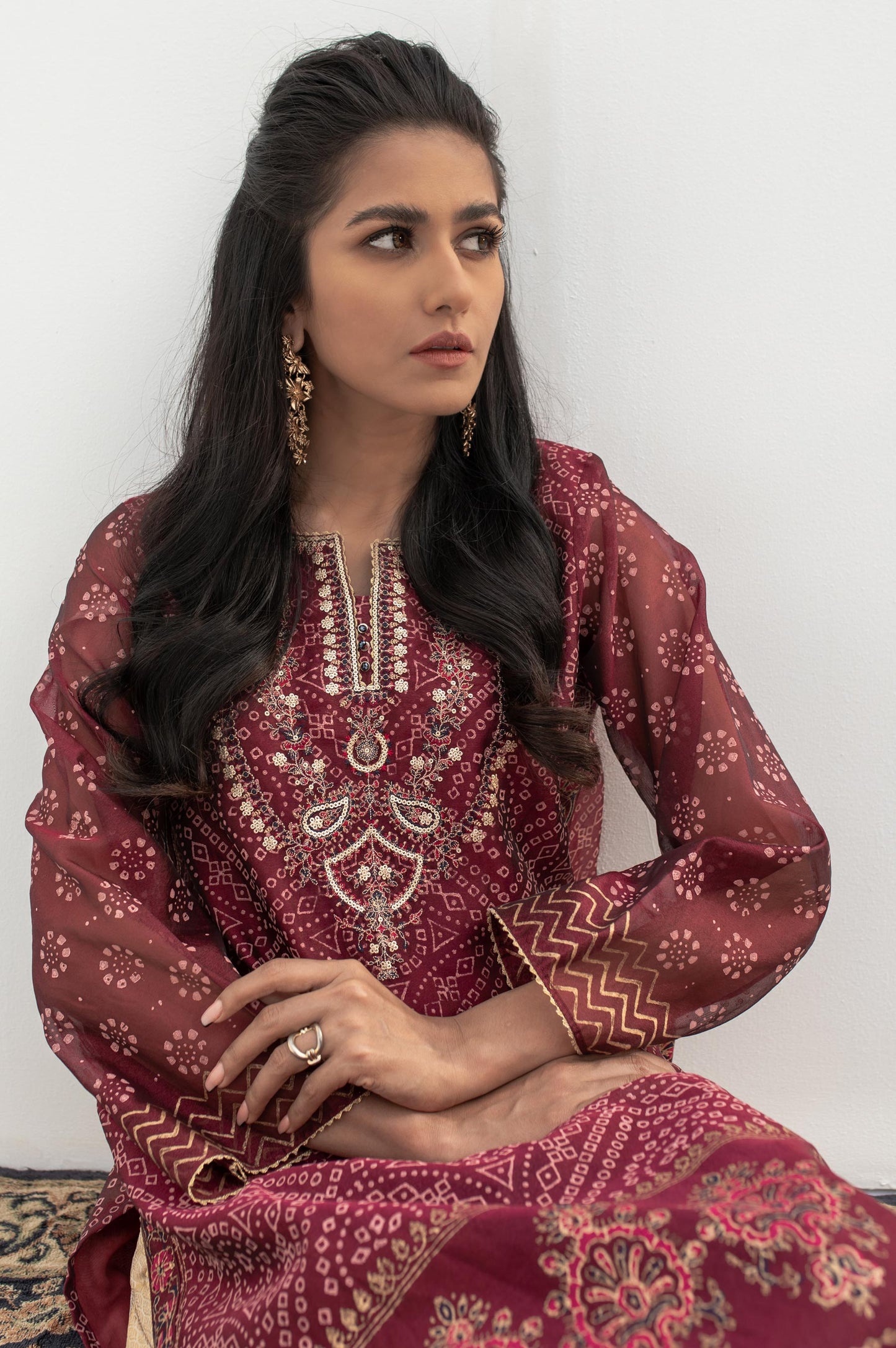 Stitched 1 Piece Block Print + Embroidered Shirt