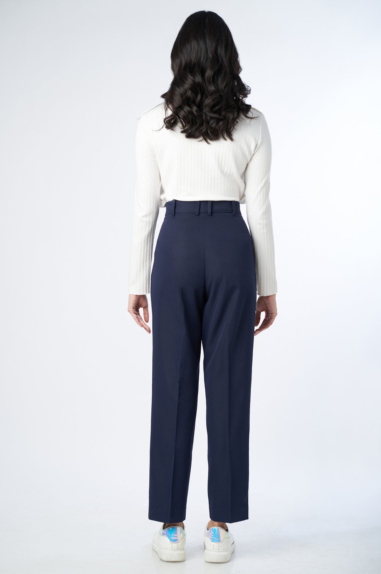 Straight Fit Formal Pants - Navy