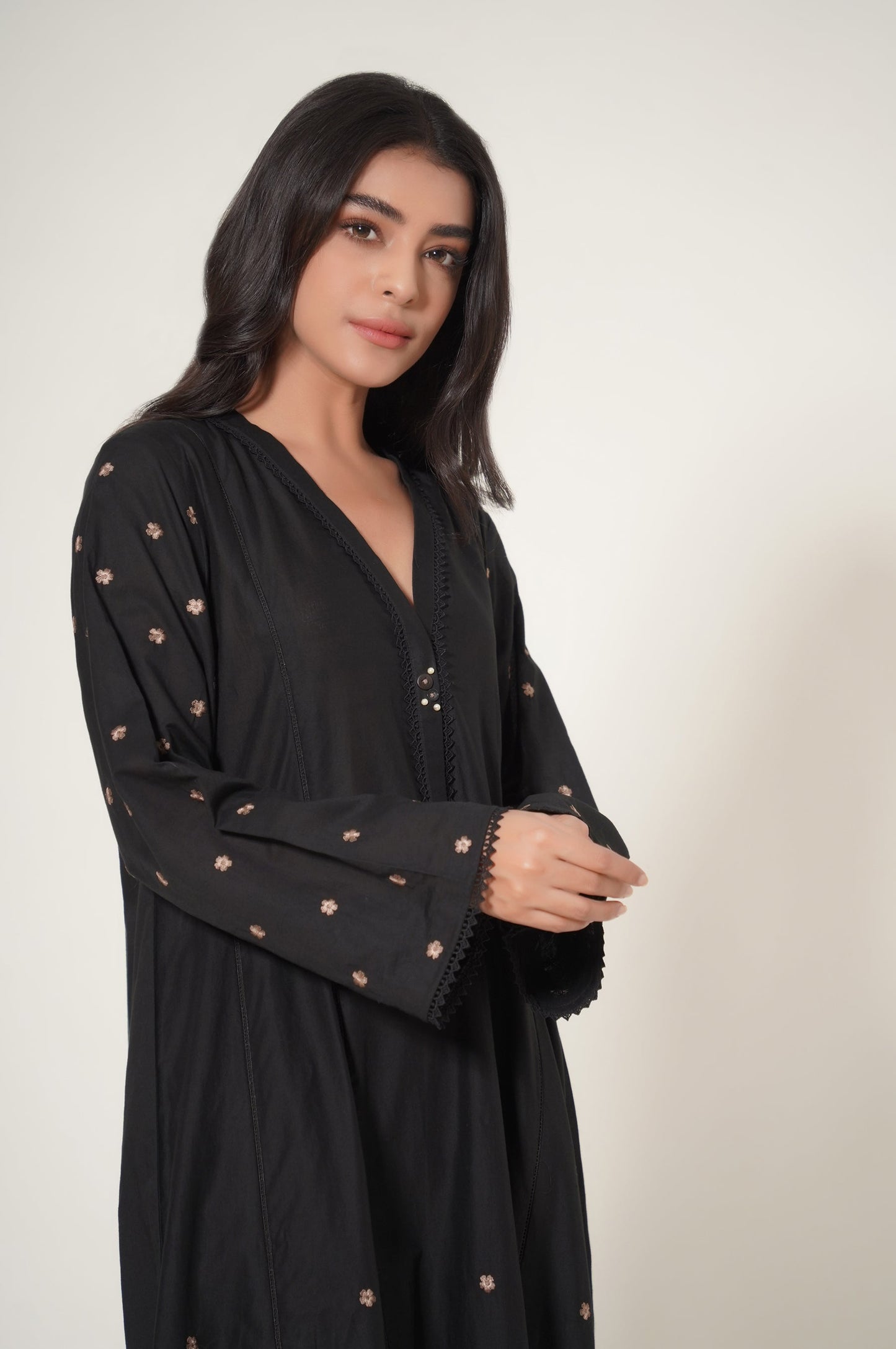 Stitched 1 Piece Cambric Embroidered Shirt