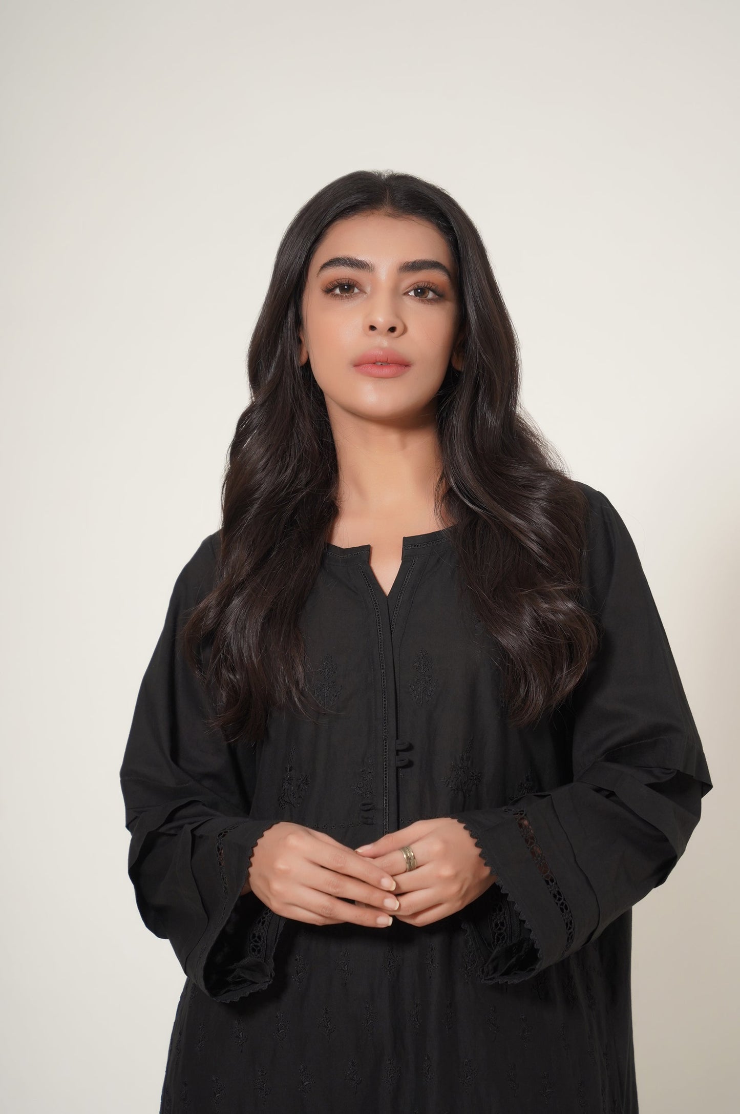 Stitched 1 Piece Cambric Embroidered Shirt