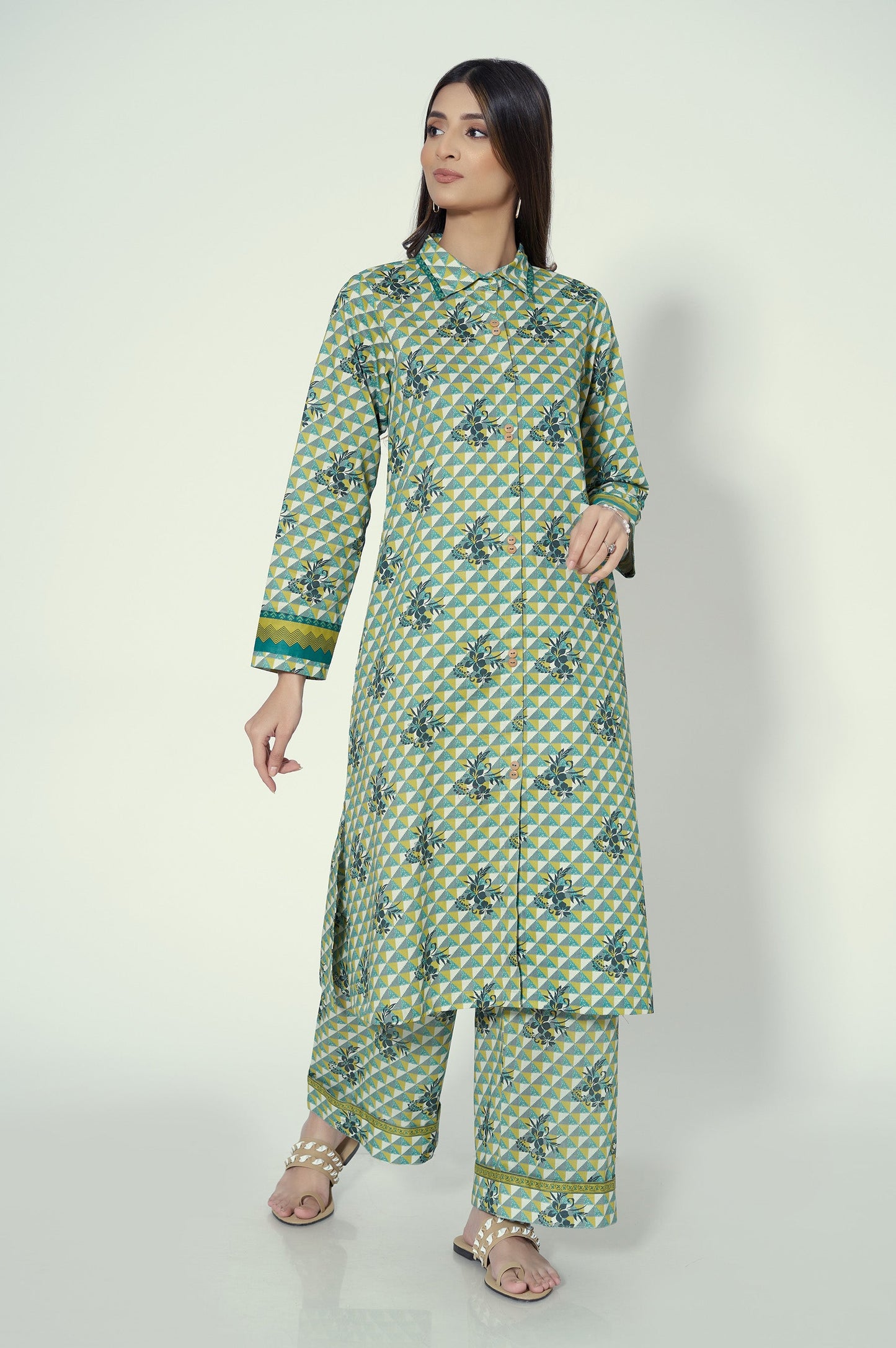 Unstitched 1 Piece Printed Lawn Shirt