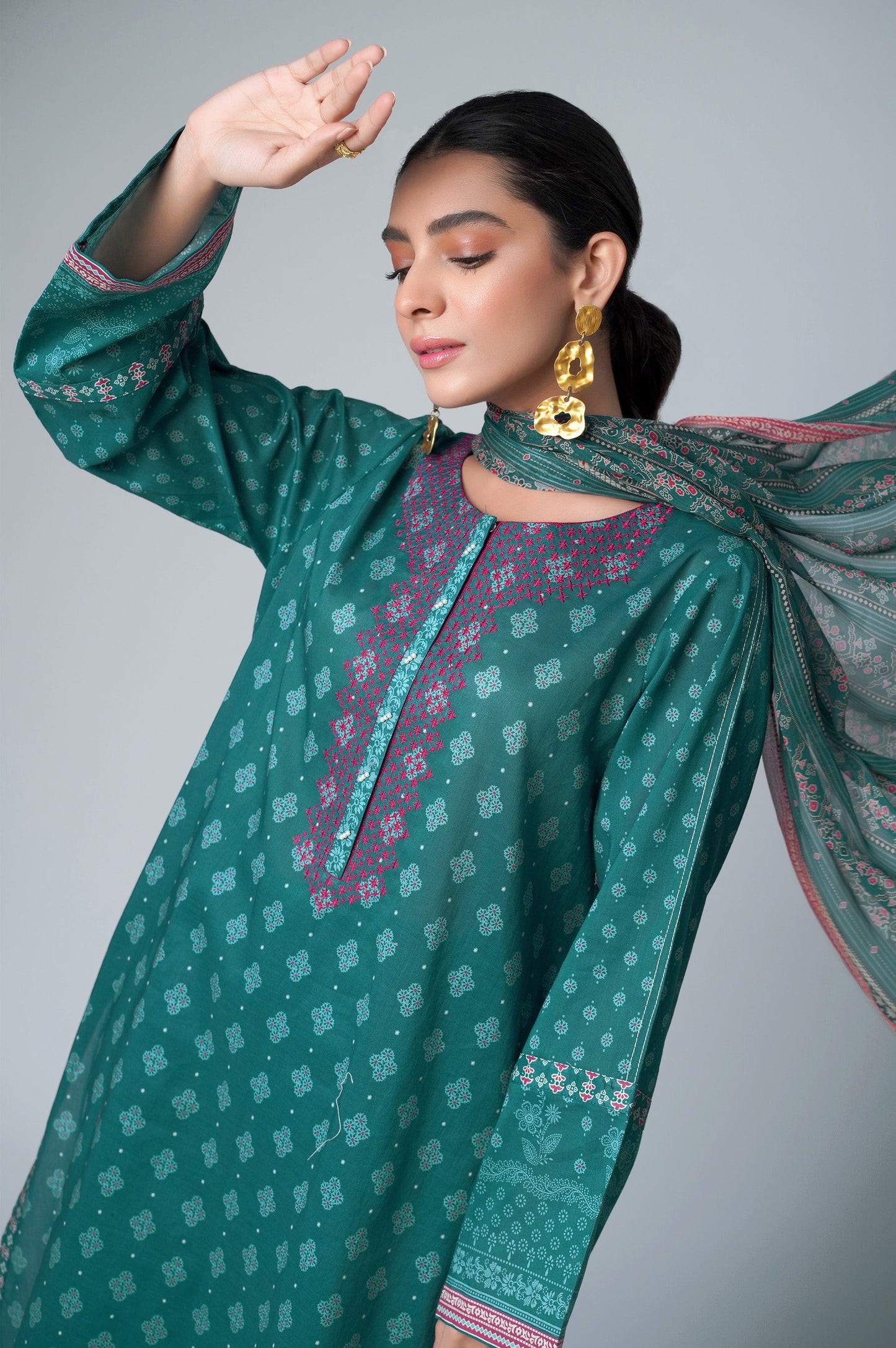 Stitched 3 Piece Printed Lawn Suit