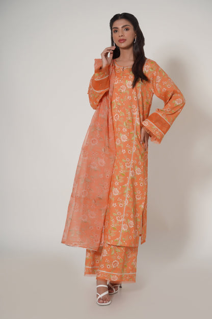 Unstitched 3 Piece Printed Cambric Suit