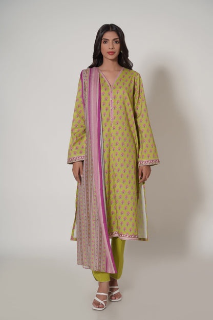 Unstitched 3 Piece Printed Cambric Suit