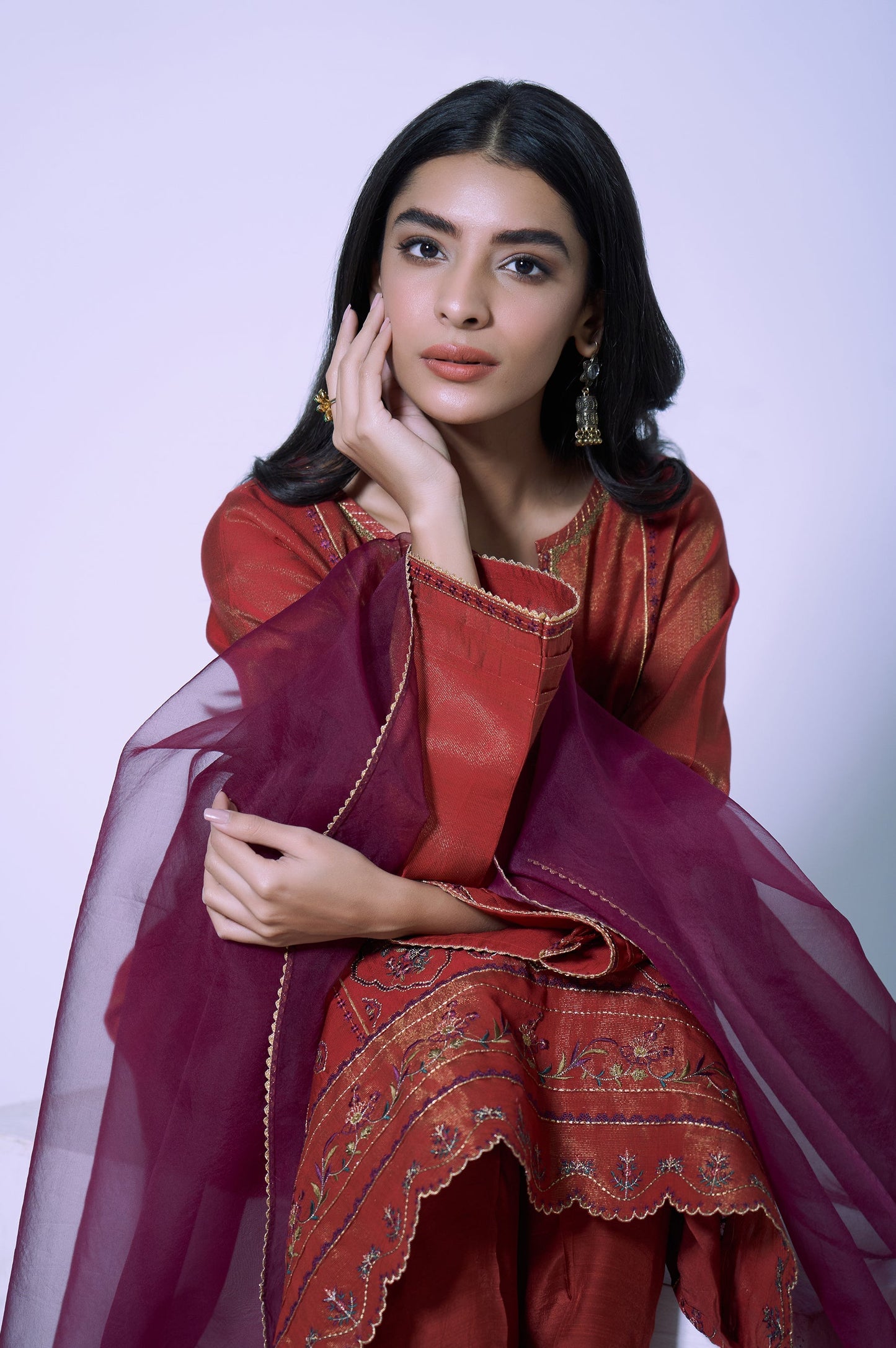 Stitched 3 Piece Staple Mysuri Embroidered Suit