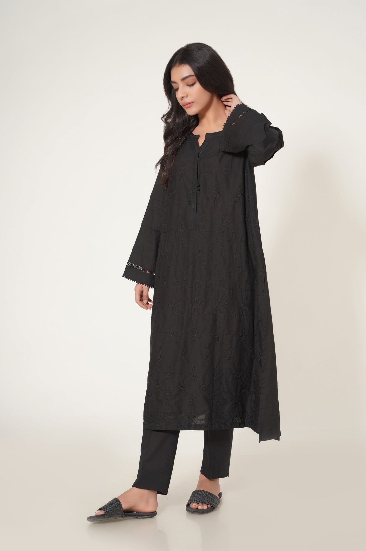 Stitched 1 Piece Cambric Embroidered Shirt