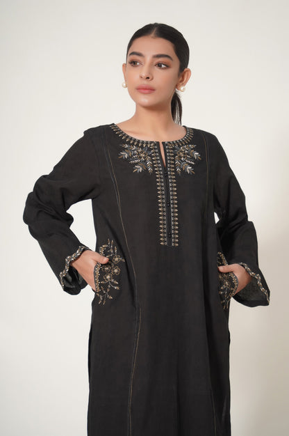 Stitched 2 Piece Dobby Embroidered Suit