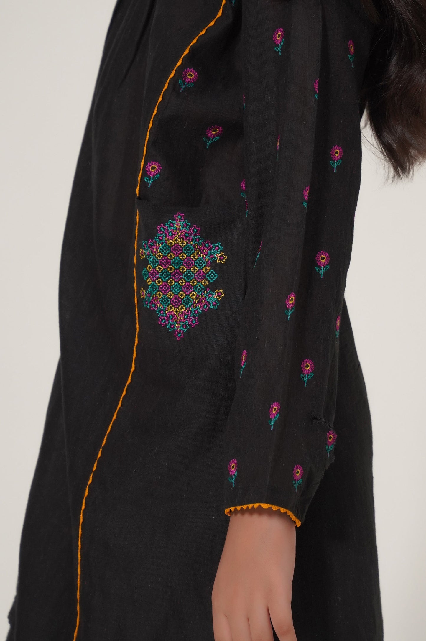 Stitched 2 Piece Embroidered Cotton Neps Suit