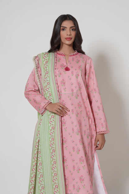 Unstitched 3 Piece Printed Cambric Suit