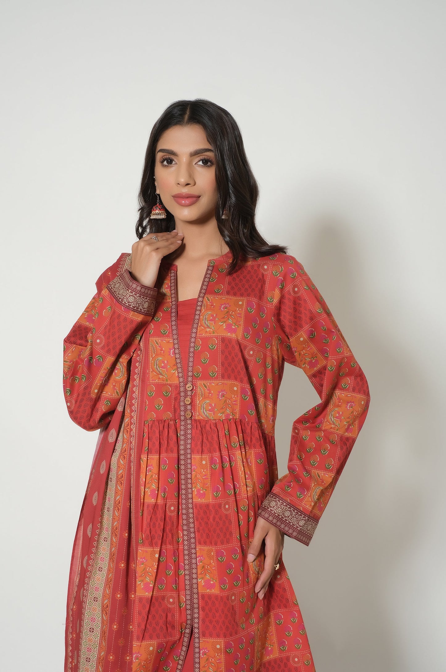 Unstitched 3 Piece Printed Cambric Suit
