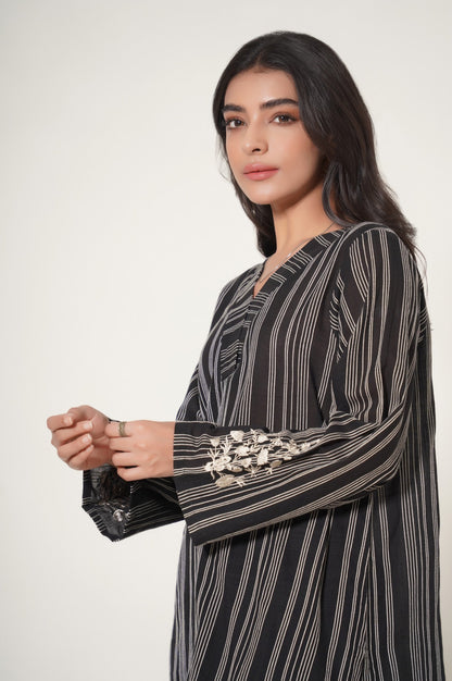 Stitched 2 Piece Yarn Dyed Embroidered Suit