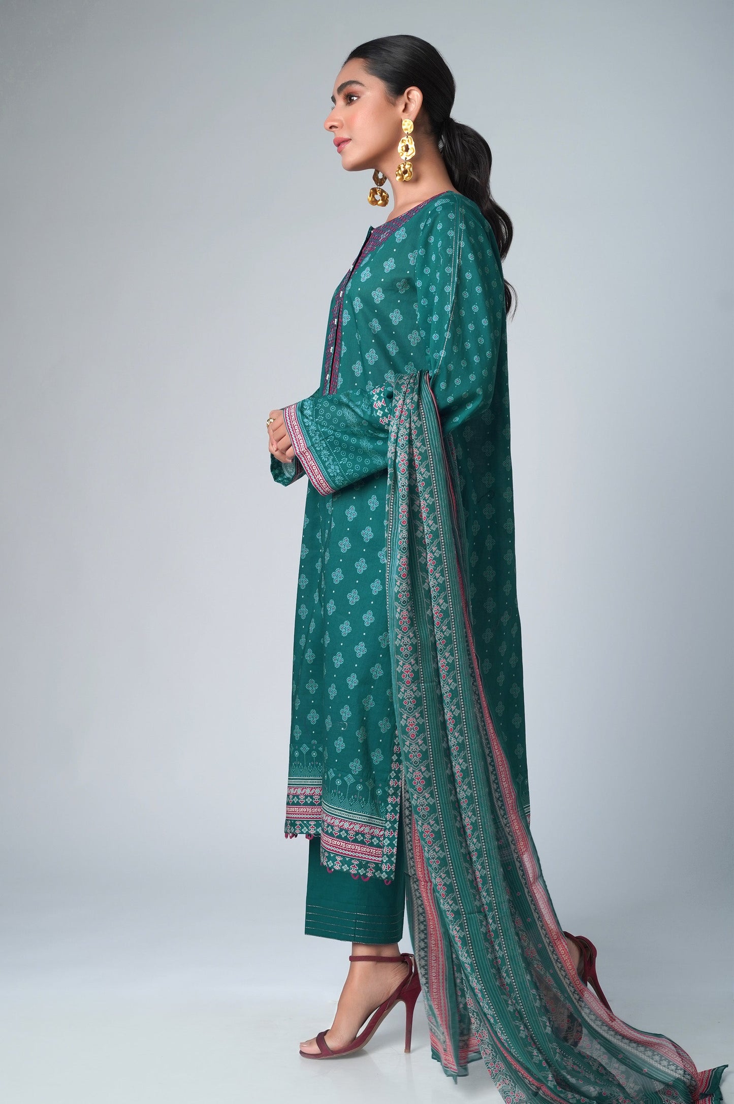 Stitched 3 Piece Printed Lawn Suit