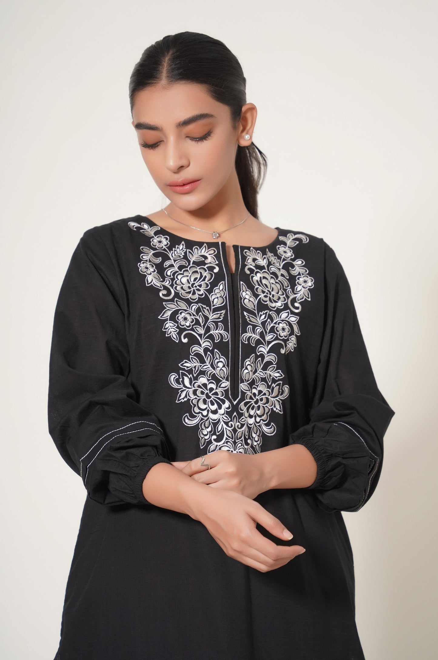 Stitched 2 Piece Both Side Slub Embroidered Suit