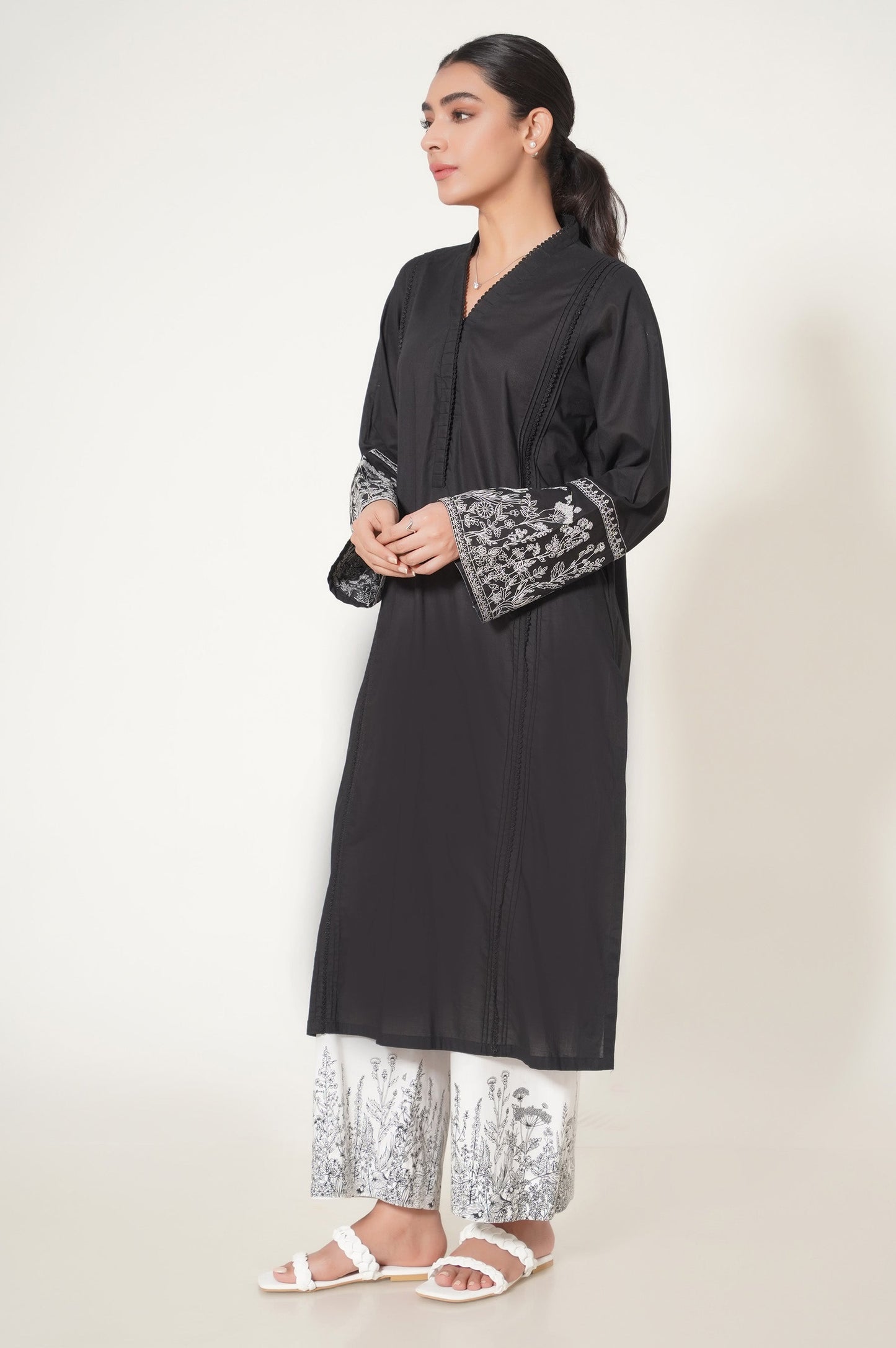 Stitched 2 Piece Cambric Embroidered Suit