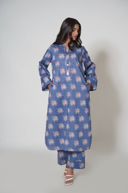 Unstitched 2 Piece Printed Cambric Suit