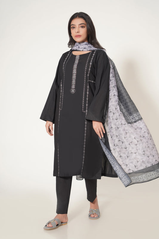 Stitched 2 Piece Cambric Embroidered Suit