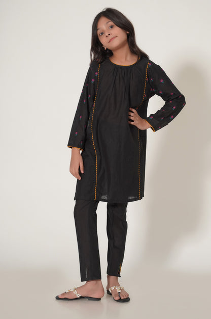 Stitched 2 Piece Embroidered Cotton Neps Suit