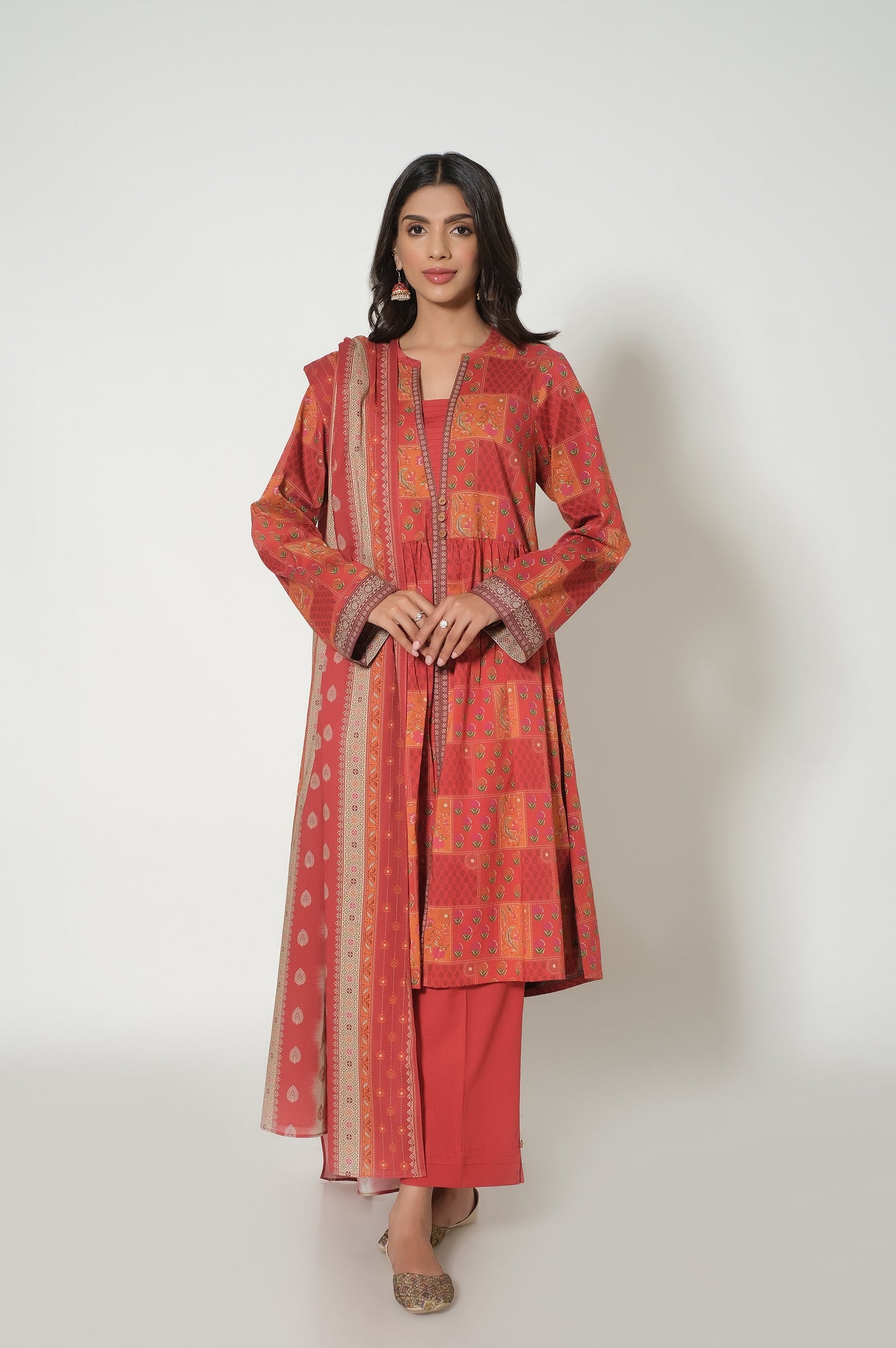 Unstitched 3 Piece Printed Cambric Suit