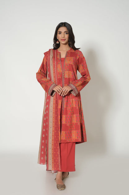 Unstitched 3 Piece Printed Cambric Suit