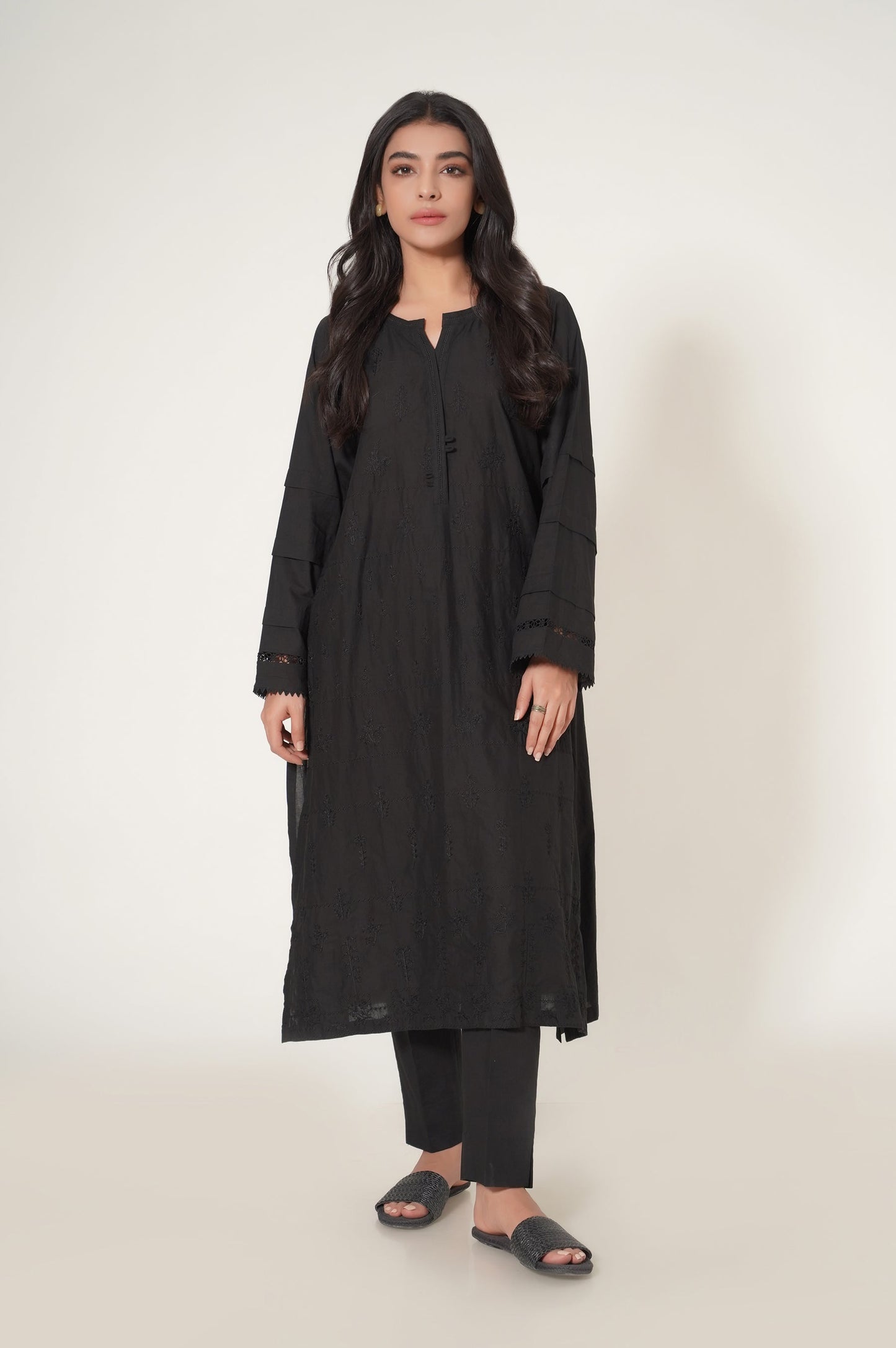 Stitched 1 Piece Cambric Embroidered Shirt