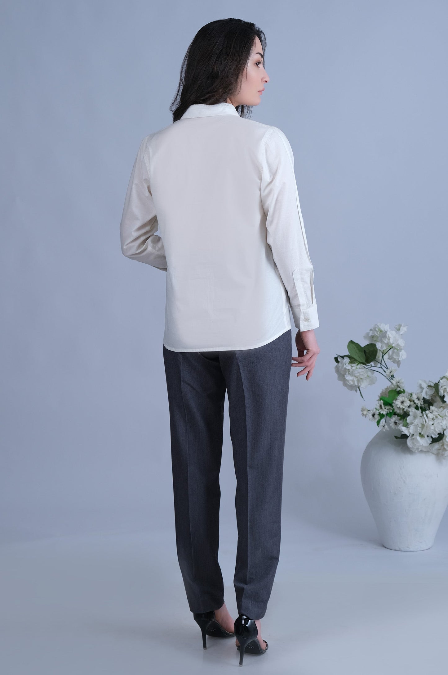 Straight Fit Formal Pants - Grey