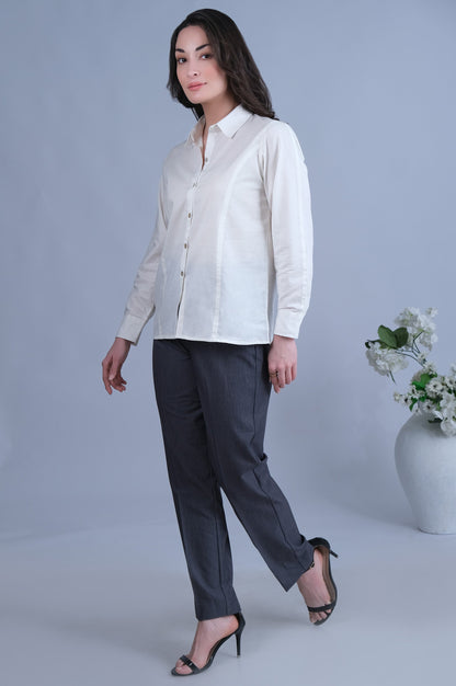 Straight Fit Formal Pants - Grey