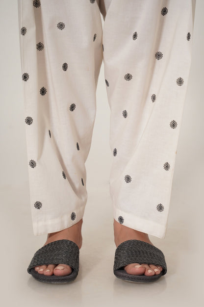 Stitched Cambric Embroidered Bottom - Off White