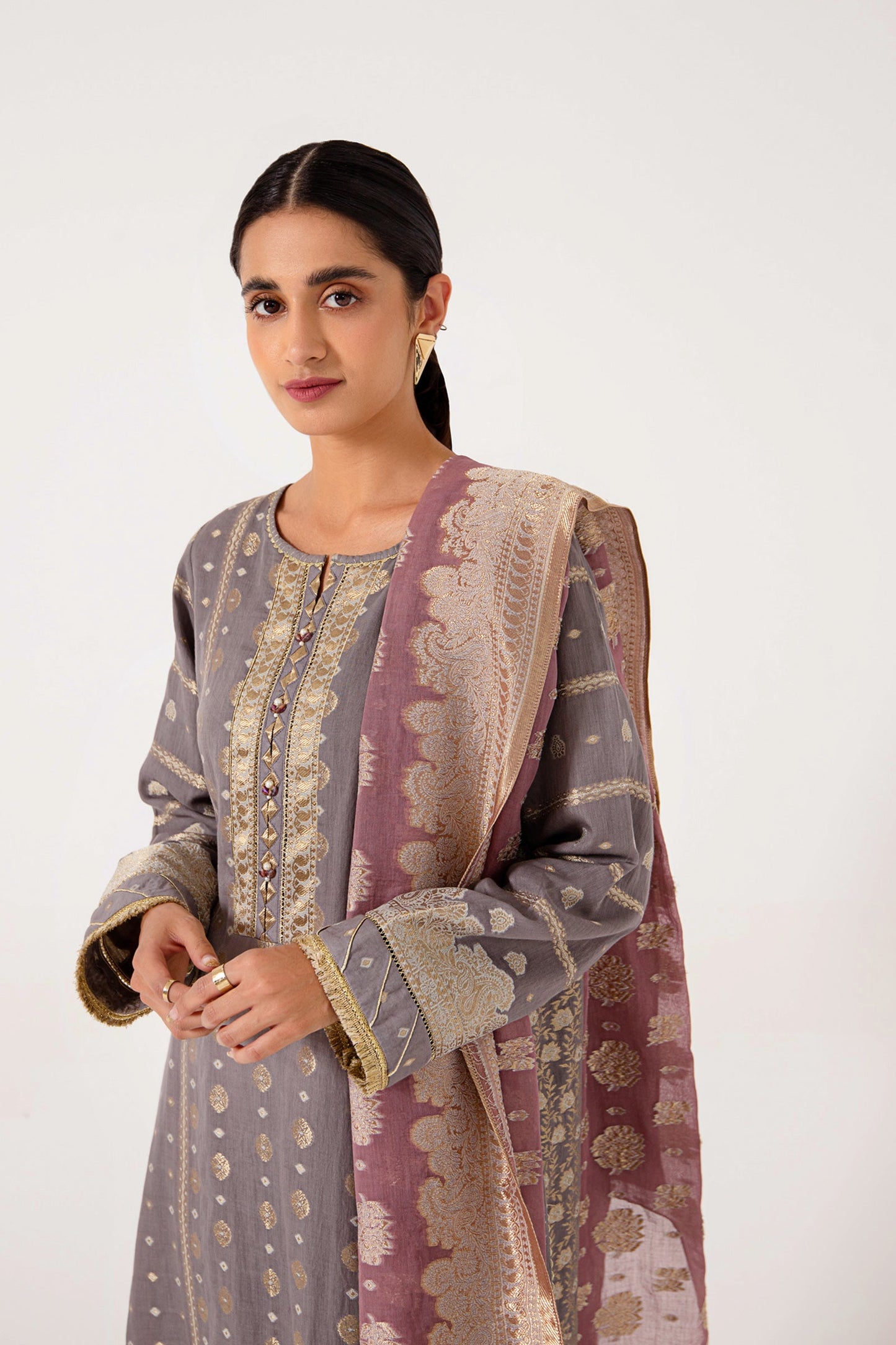 Stitched 3 Piece Dyed Jacquard Suit