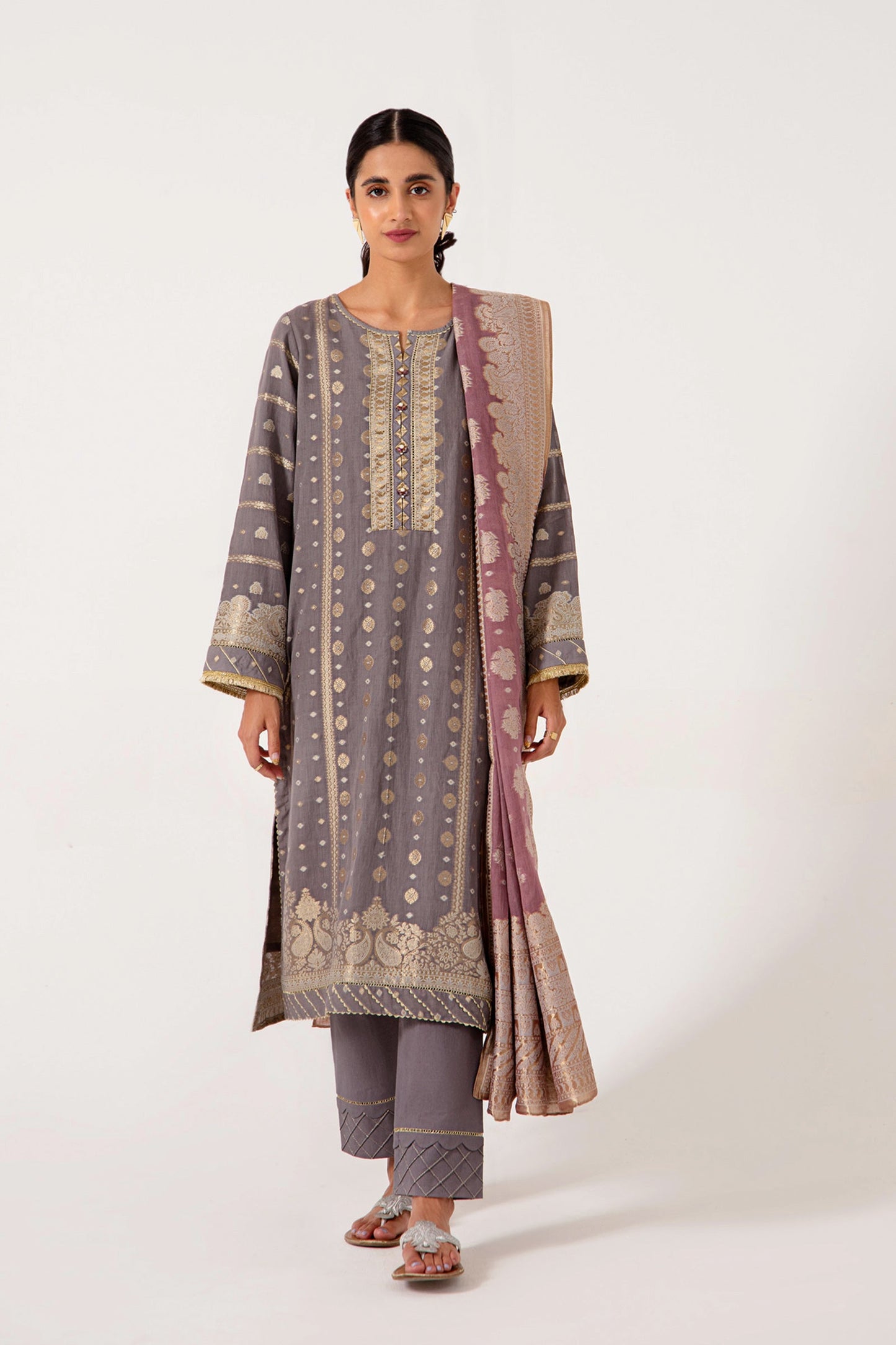 Stitched 3 Piece Dyed Jacquard Suit