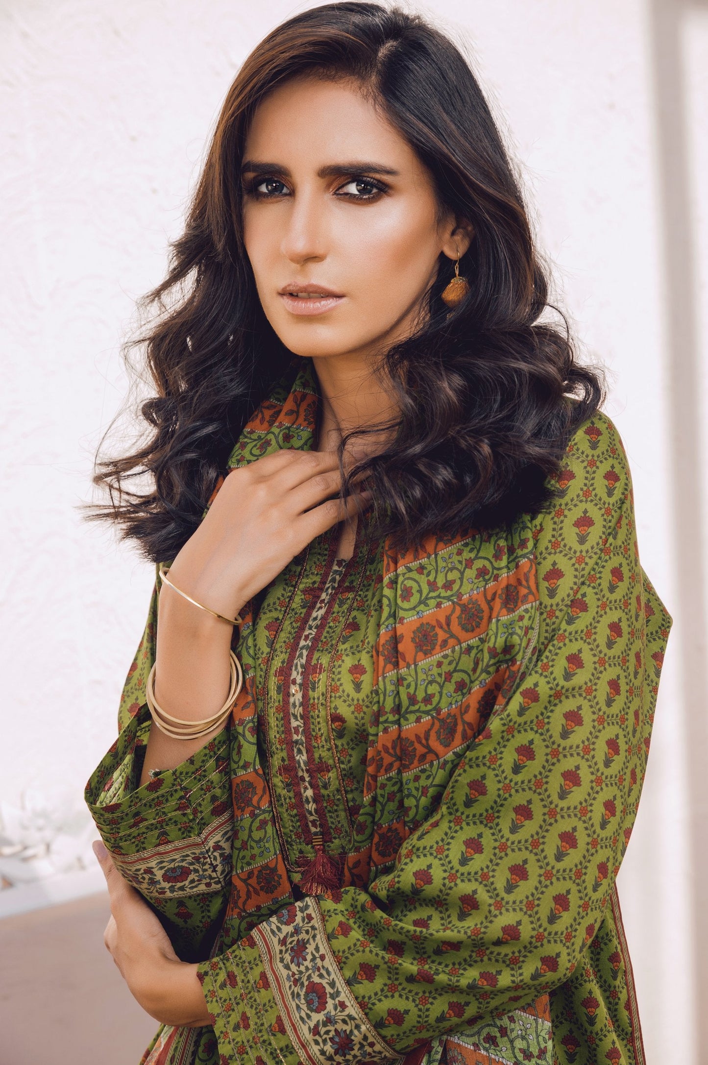 Stitched 3 Piece Printed Lawn Suit with Cotton Net Dupatta