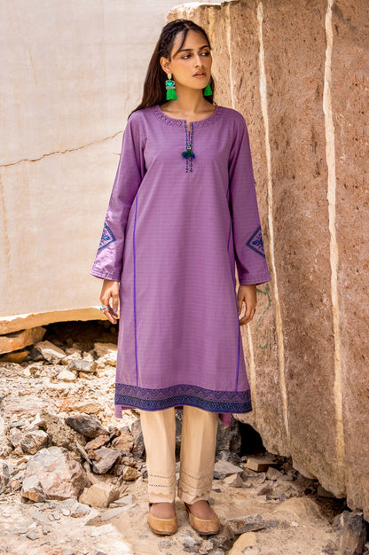 Stitched 1 Piece Embroidered Yarn Dyed Shirt