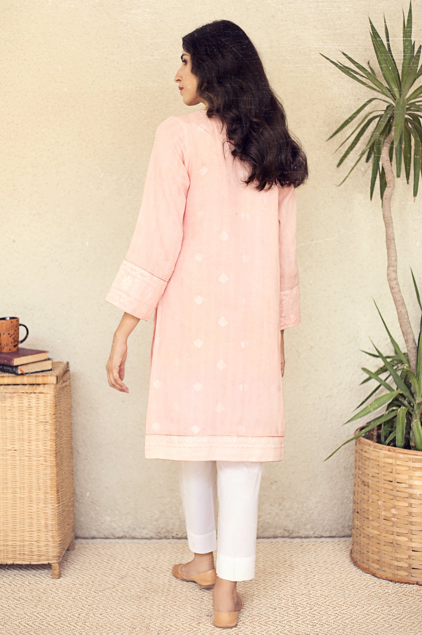 Stitched 1 Piece Yarn Dyed Jaquard Shirt