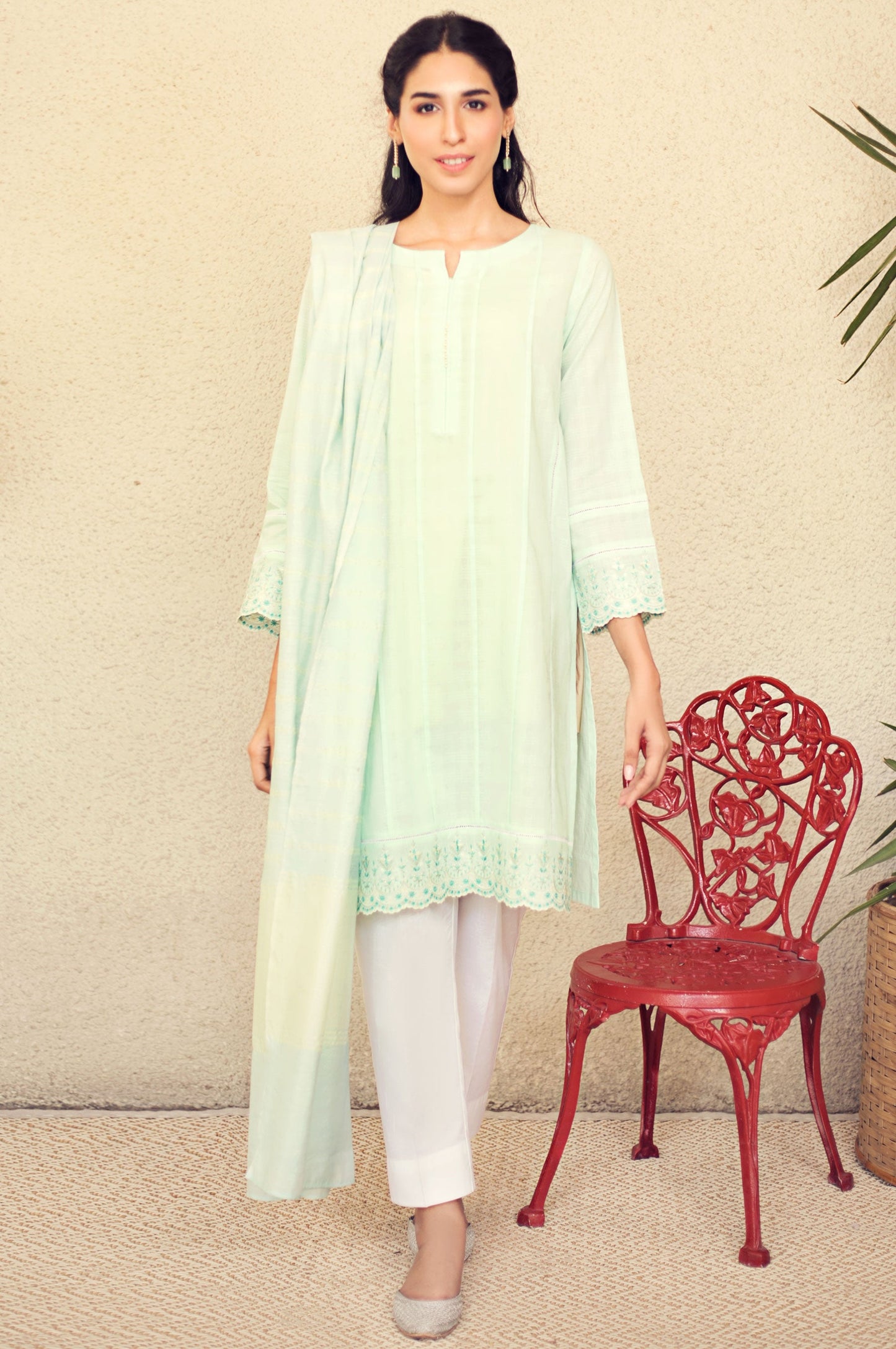 Stitched 2 Piece Embroidered Suit