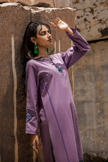 Stitched 1 Piece Embroidered Yarn Dyed Shirt