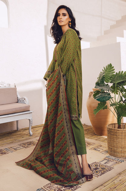 Stitched 3 Piece Printed Lawn Suit with Cotton Net Dupatta
