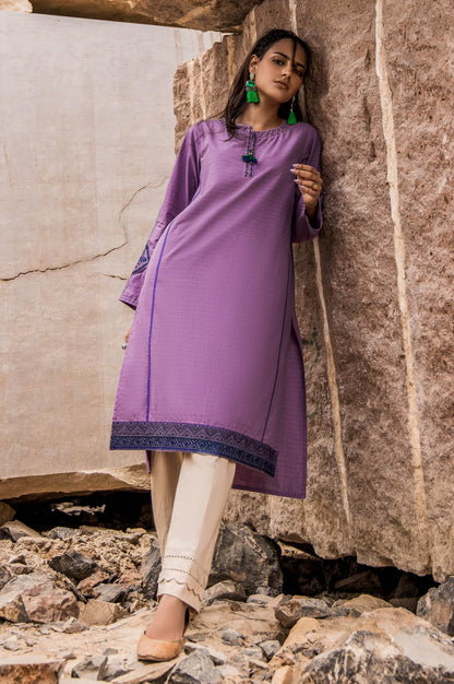 Stitched 1 Piece Embroidered Yarn Dyed Shirt