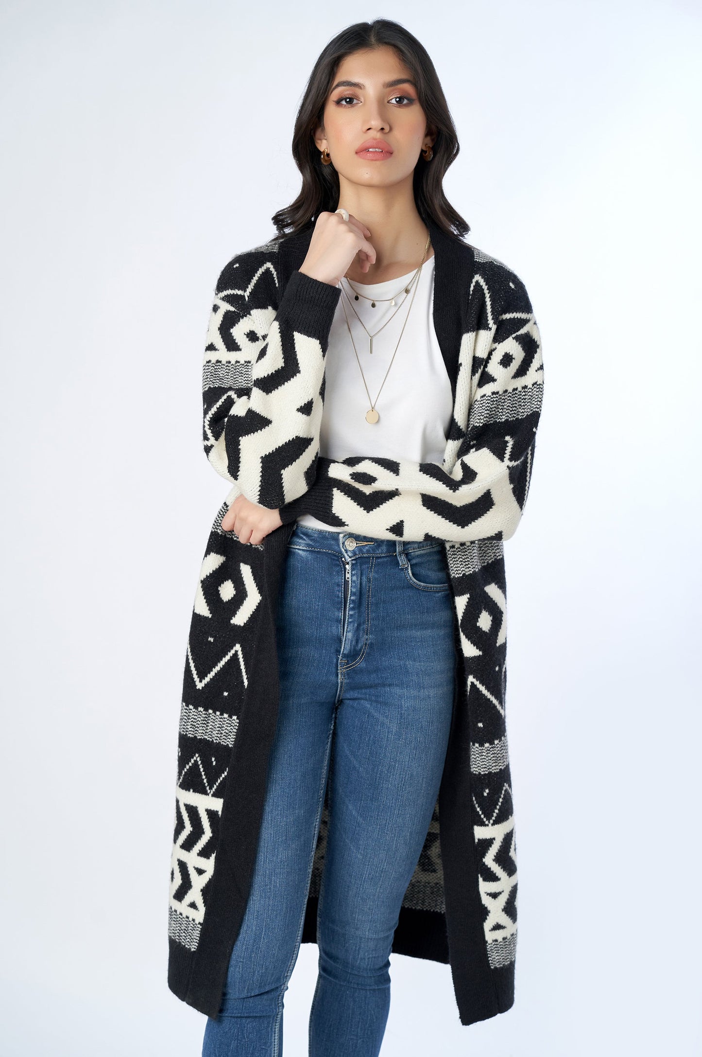 Classic Knitted Long Cardigan