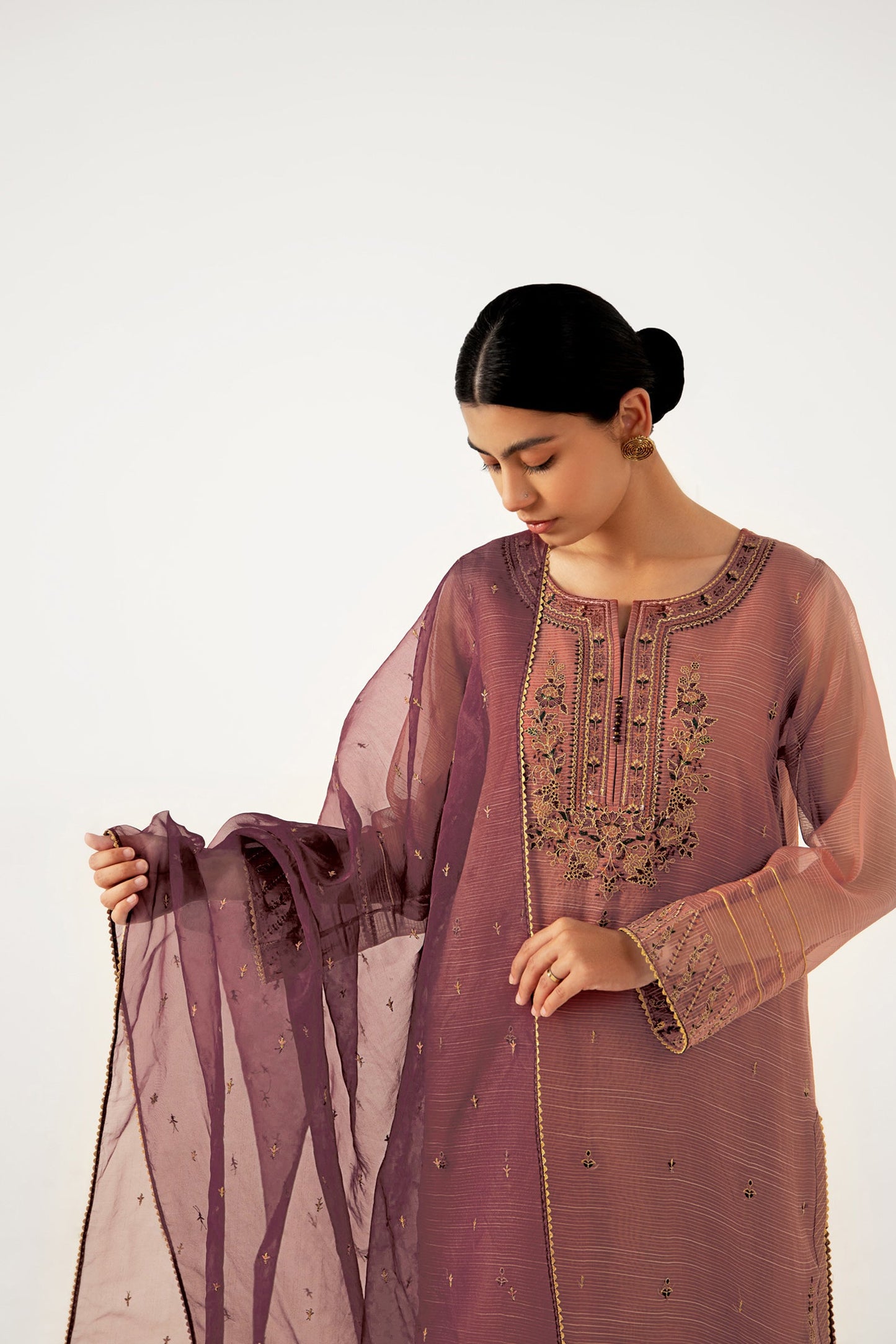 3 piece Unstitched Embroidered Organza Suit