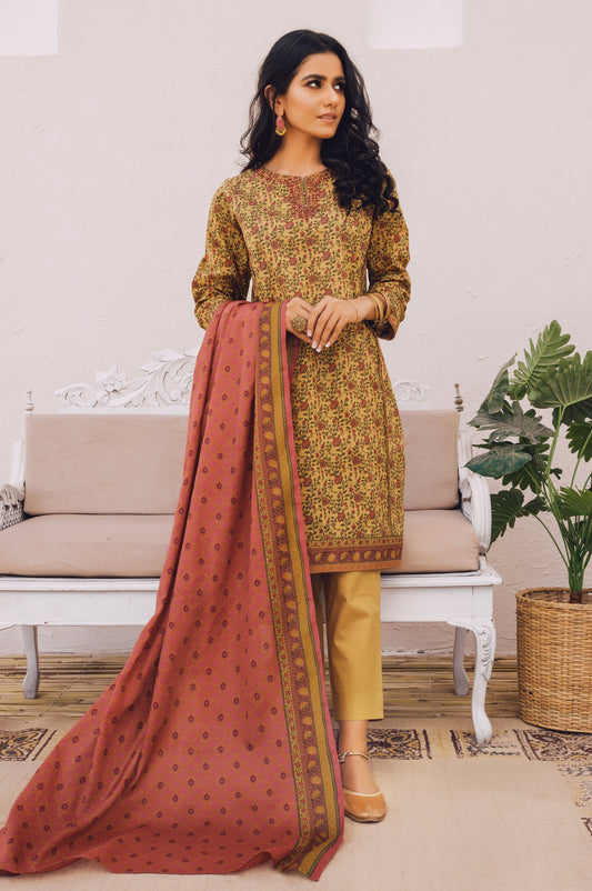 Unstitched 2 Piece Embroidered Lawn Suit with Cotton Net Dupatta
